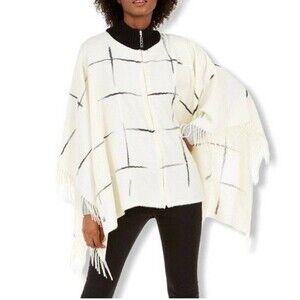 DKNY ivory soft poncho NWT